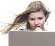 Can Sealgar help with your IT problems? A concerned girl looking at a laptop